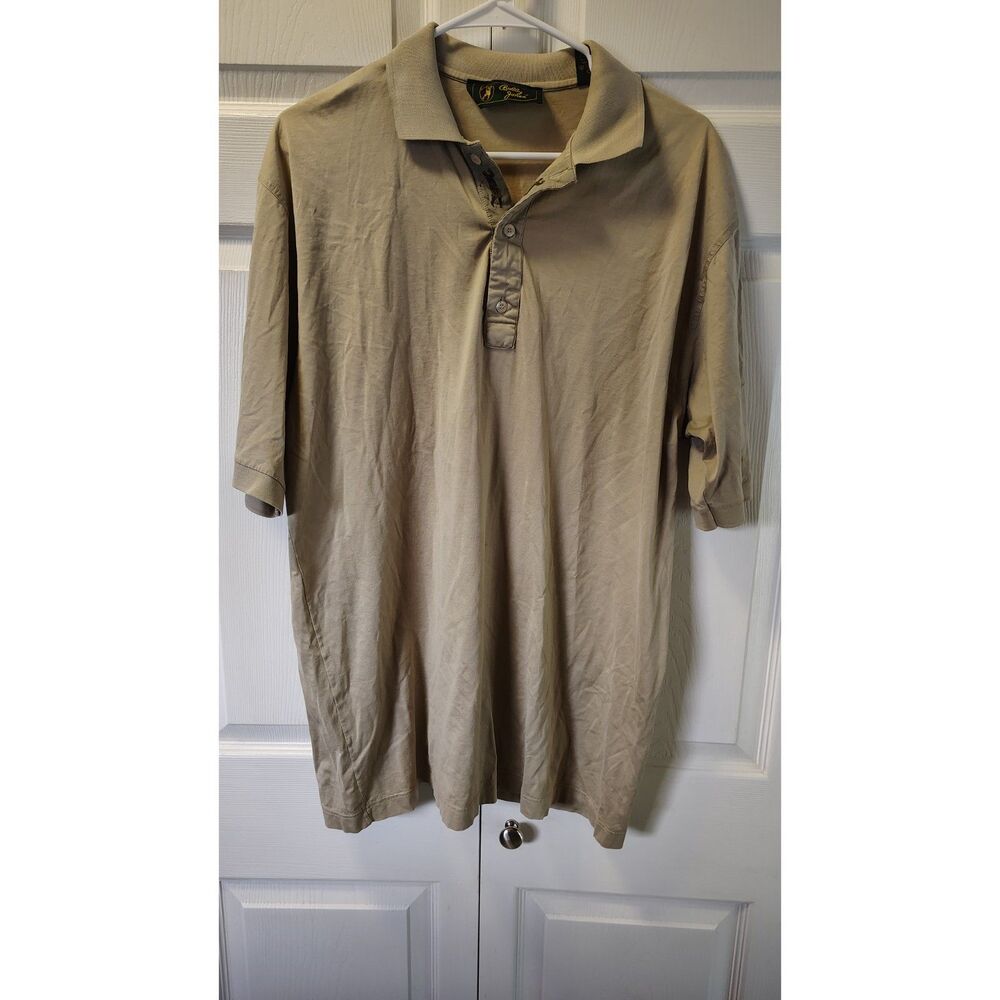 Vintage Bobby Jones Collection Khaki Tan Polo Shirt Made in Italy Men's XL